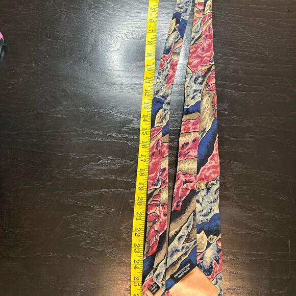 Floral Patterned 80s 90s style  men’s silk tie- retro OSFM - Picture 5 of 5